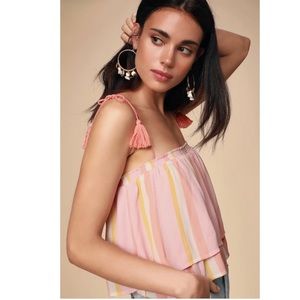 BB Dakota Strip Tie Tank Top